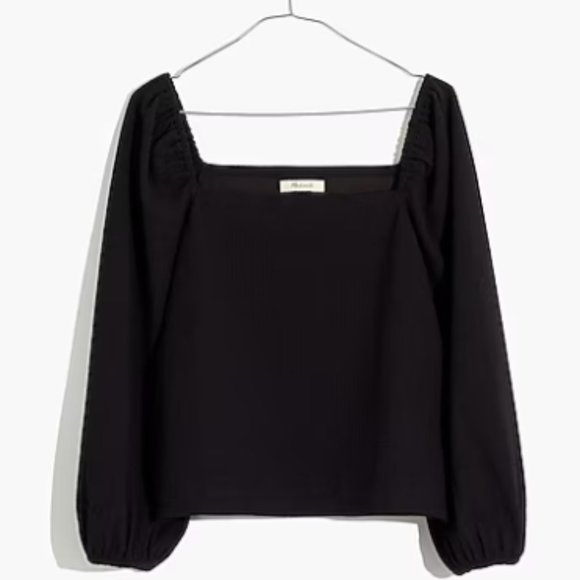Madewell Tops - Madewell Plus Size Black Crepe Square Neck Puff-Sleeve Top 3x-NWT